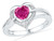 Lab Created Pink Sapphire 1.12 Carat (ctw) Heart Ring in Sterling Silver - 68GDG101251PSA-7