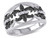 Enhanced Black and White Fleur De Lys Diamond Ring 1/4 Carat (ctw) in Sterling Silver with Black Rhodium - 68DLG1003248-9.5
