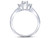 1/2 Carat (ctw I-J, I1) Princess Cut Diamond Three Stone Princess-Cut Anniversary Engagement Ring 14K White Gold - 08GDG1297750W-7.5