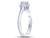 1/2 Carat (ctw I-J, I1) Princess Cut Diamond Three Stone Princess-Cut Anniversary Engagement Ring 14K White Gold - 08GDG1297750W-7.5