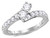 Two Stone Diamond Engagement Ring 1/2 Carat (ctw Color G-H Clarity I1-I2) in 14K White Gold - 08GDG11178550W-7