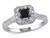 Enhanced Black and White Halo Princess Cut Diamond Engagement Ring 1/2 Carat (ctw) in 10K White Gold - 08DLG1003249-8.5