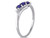 Lab Created Blue Sapphire Three Stone Ring 2/5 Carat (ctw) in 10K White Gold with Accent Diamonds - 08DLG1003231CSAW-5