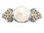Freshwater Cultured White Pearl Ring 8mm in Sterling Silver with 14K Gold Accents - 68QGG0208PF-6
