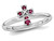 Lab Created Ruby Cross Ring 1/8 Carat (ctw) in Sterling Silver - 68QGG1636CRU-6