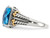 5.00 Carat (ctw) Swiss Blue Topaz Ring in Sterling Silver with 14K Gold Accent - 68QGG0310BT-7