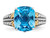 5.00 Carat (ctw) Swiss Blue Topaz Ring in Sterling Silver with 14K Gold Accent - 68QGG0310BT-8