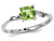 Solitaire Princess Cut Natural Peridot Ring 0.60 Carat (ctw) in Sterling Silver - 68QGG4509PD-9