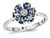 Flower Tanzanite Ring 4/5 Carat (ctw) in Sterling Silver - 68QGG0926TZ-8