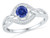 Lab Created Blue Sapphire 1/2 Carat (ctw) Ring in 10K White Gold with Diamonds 1/10 (ctw) - 08GDG100370CSSA-7