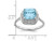 2.35 Carat (ctw) Swiss Blue Topaz Cushion Cut Ring in Sterling Silver - 68QGG4478BT-6