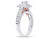 9/10 Carat (Color H-I, I1) Halo Diamond Engagement Ring Bridal Wedding Set in 14K White Gold
