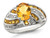 2.20 Carat (ctw) Natural Citrine Ring with Accent Diamonds in Sterling Silver - 68QGG3208CT-5