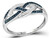1/6 Carat (ctw I2-I3) Blue Diamond Crossover Ring in 10K White Gold - 08GDG99547W-8