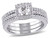 1.50 Carat (ctw) Lab-Created White Sapphire Halo Bridal Engagement Ring and Band Set In Sterling Silver - 68DLG1001055CWS-8