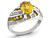 2.20 Carat (ctw) Natural Citrine Ring with Accent Diamonds in Sterling Silver - 68QGG3208CT-9