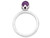 1.00 Carat (ctw) Natural Amethyst Briolette Solitaire Ring in Sterling Silver - 68QGG0323AM-7