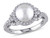 White Freshwater Cultured Pearl 8.5-9mm and Cubic Zirconia (CZ) Halo Ring In Sterling Silver - 68DLG1001470PF-6