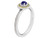 1/3 Carat (ctw) Lab Created Blue Sapphire Ring in Sterling Silver with 14K Gold Accents - 68QGG0922SA-9