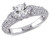 1 2/3 Carat (ctw) Lab-Created White Sapphire Engagement Ring In Sterling Silver - 68DLG1001017CWS-7