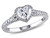 1.00 Carat (ctw G-H, I1-I2) Diamond Engagement Heart Ring in 14K White Gold - 08DLG1001763-8