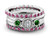 Lab Created Emerald Ring with Diamonds 1/5 Carat (ctw) in Sterling Silver - 68QGG0524CEM-6