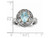 Sterling Silver Sky Blue Topaz Ring 1.40 Carat (ctw) with 14K Gold Accent - 68QGG02621BT-8