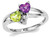 Amethyst and Peridot Heart Ring 7/10 Carat (ctw) in Sterling Silver - 68QGG5835AM-7
