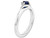 1/2 Carat (ctw) Lab Created Blue Sapphire Ring in Sterling Silver with Diamonds - 68QGG0649CSA-7
