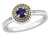 1/3 Carat (ctw) Lab Created Blue Sapphire Ring in Sterling Silver with 14K Gold Accents - 68QGG0922SA-10