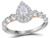 7/10 Carat (ctw G-H, SI2-I1) Pear Drop Cut Diamond Engagement Ring in 14K White Gold - 08GDG11842770W-6.5