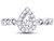 7/10 Carat (ctw G-H, SI2-I1) Pear Drop Cut Diamond Engagement Ring in 14K White Gold - 08GDG11842770W-7.5