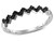 1/6 Carat (ctw I2-I3) Black Diamond Chevron Band Ring in 10K White Gold - 08GDG115025W-6