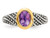 4/5 Carat (ctw) Natural Amethyst Ring in Sterling Silver with 14K Gold Accents - 68QGG1262AM-8