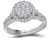1.00 Carat (ctw H-I, I1-I2) Diamond Cluster Engagement Ring Bridal Wedding Set in 14K White Gold - 08GDG116079W-7