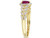 3/5 Carat (ctw) Lab Created Ruby Promise Heart Ring in 10K Yellow Gold with Diamonds - 08DLG1003990CRU-6