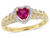 3/5 Carat (ctw) Lab Created Ruby Promise Heart Ring in 10K Yellow Gold with Diamonds - 08DLG1003990CRU-8