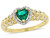 2/5 Carat (ctw) Lab Created Emerald Promise Heart Ring in 10K Yellow Gold with Diamonds - 08DLG1003989CEM-9
