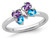 2/3 Carat (ctw) Natural Amethyst And Blue Topaz Butterfly Ring in Sterling Silver - 68QGG0606AM-9