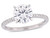 2.00 Carat (ctw) Solitaire Round Synthetic Moissanite Engagement Ring 14k White Gold with Diamonds 1/10 Carat (ctw) - 08DLG1004030MOIW-8.5