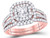 1.50 Carat (Color G-H, I1) Princess Cut Diamond Engagement Ring Bridal Wedding Set in 14K Rose Pink Gold - 08GDG115618P-7.5