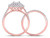 1.50 Carat (Color G-H, I1) Princess Cut Diamond Engagement Ring Bridal Wedding Set in 14K Rose Pink Gold - 08GDG115618P-7.5