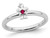 Sterling Silver Stackable Band Ring with Little Girl and Lab Created Ruby Accent - 68QGG1929CRU-9