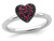 2/5 Carat (ctw) Lab Created Ruby Cluster Heart Promise Ring in Sterling Silver - 68QGG0730CRU-5