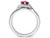 2/5 Carat (ctw) Lab Created Princess Cut Ruby Ring in Sterling Silver with Accent Diamonds - 68QGG0657RU-8