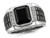 Mens Black Onyx Ring with Accent Diamonds in Black Rhodium Plated Sterling Silver - 68QGG5559OX-11
