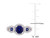 1.30 Carat (ctw) Lab Created Blue Sapphire Three Stone Ring in 10K White Gold with 1/3 Carat (ctw) Diamonds - 08DLG1004307CSAW-4