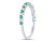1/10 Carat (ctw) Natural Emerald Slim Stackable Band Ring with Diamonds 1/10 Carat (ctw) in 10K White Gold - 08GDG127979EMW-7