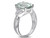 4.30 Carat (ctw) Oval Cut Green Amethyst Ring in Sterling Silver with Accent Diamonds - 68DLG1004291AM-9