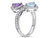 2.50 Carat (ctw) Blue Topaz and Amethyst Heart Promise Ring in Sterling Silver with Lab Created White Sapphires - 68DLG1004252BT-10